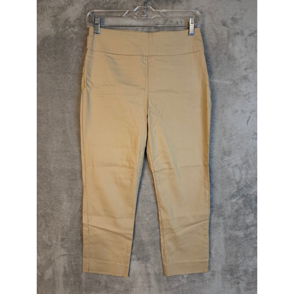 St. John's Bay Capri Pants Womens 6 Pull On Tan Cropped Stretch EUC